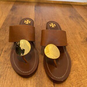 Tory Burch Women's Patos Disc Block-Heel Thong Sandals Size 8M